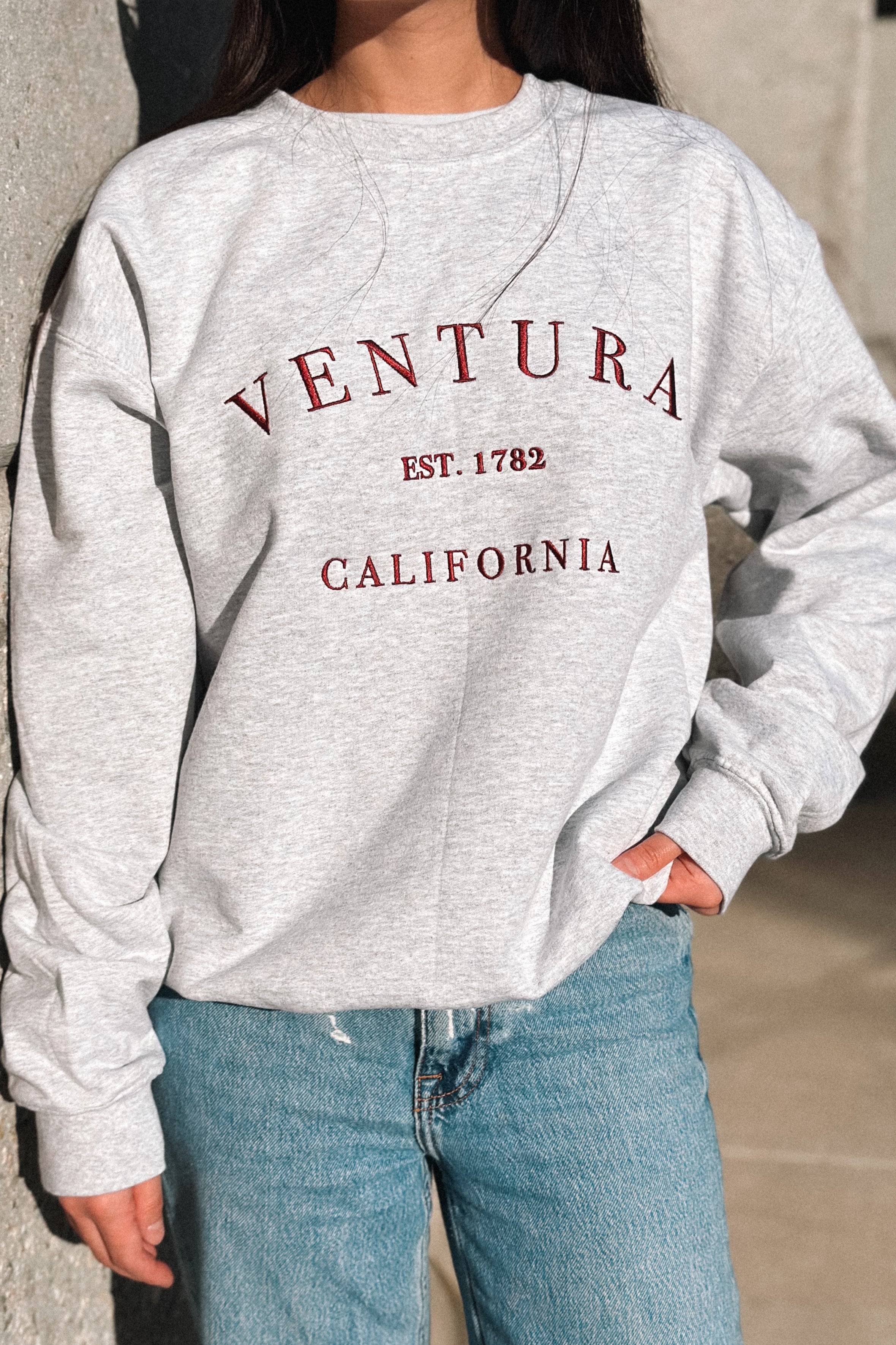 – 1782 (Grey/Burgundy) TIKI EST. Ventura GIRL Sweatshirt Shop